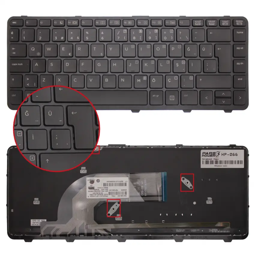 Hp ProBook 645 G1 Notebook Klavye Işıklı (Siyah TR)
