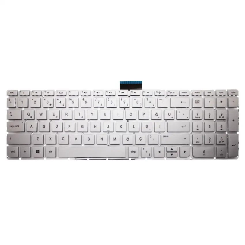 HP Pavilion 15-aw, 15-aw000, 15-aw100 Notebook Klavye Küçük Enter (Gümüş TR)