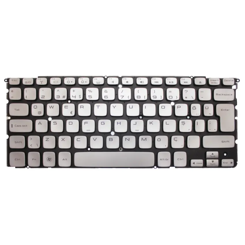 Dell XPS P12F001, P12F002 Klavye Işıklı (Gümüş TR)
