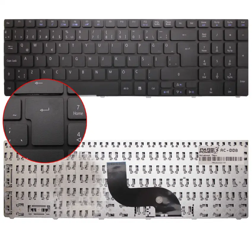 Acer Aspire E1-772G Notebook Klavye (Siyah TR)