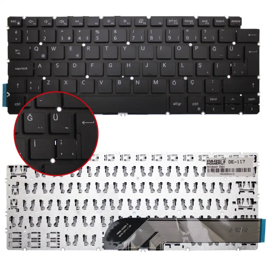 Dell 8MG58, 08MG58 Uyumlu Klavye (Siyah TR)