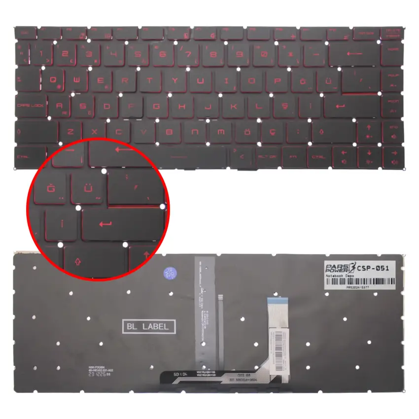 Msi GF63 Thin 10SCXR-216XTR Klavye Işıklı (Siyah TR)