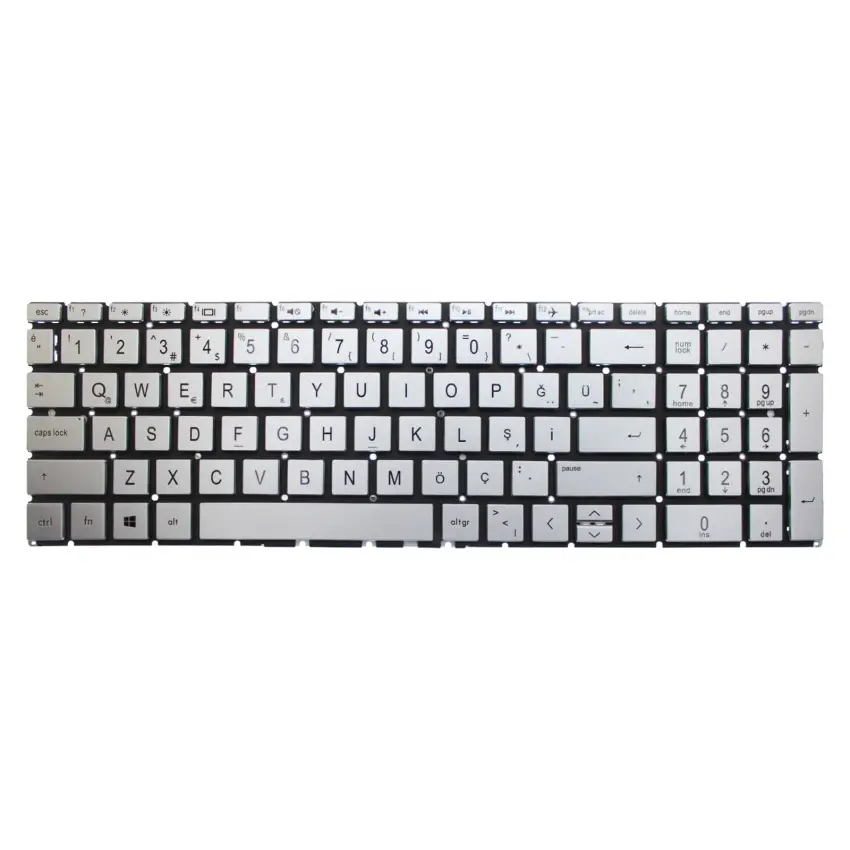 HP 15-da2026nt 9EY87EA, 15-da2032nt 9FF62EA Notebook Klavye (Gümüş TR)