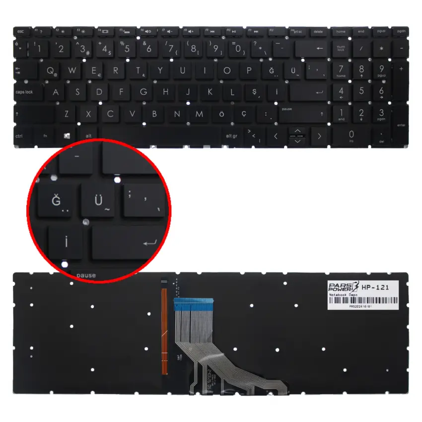 Hp Pavilion 15-CS, 15-cs0000 Notebook Klavye Işıklı (Siyah TR)