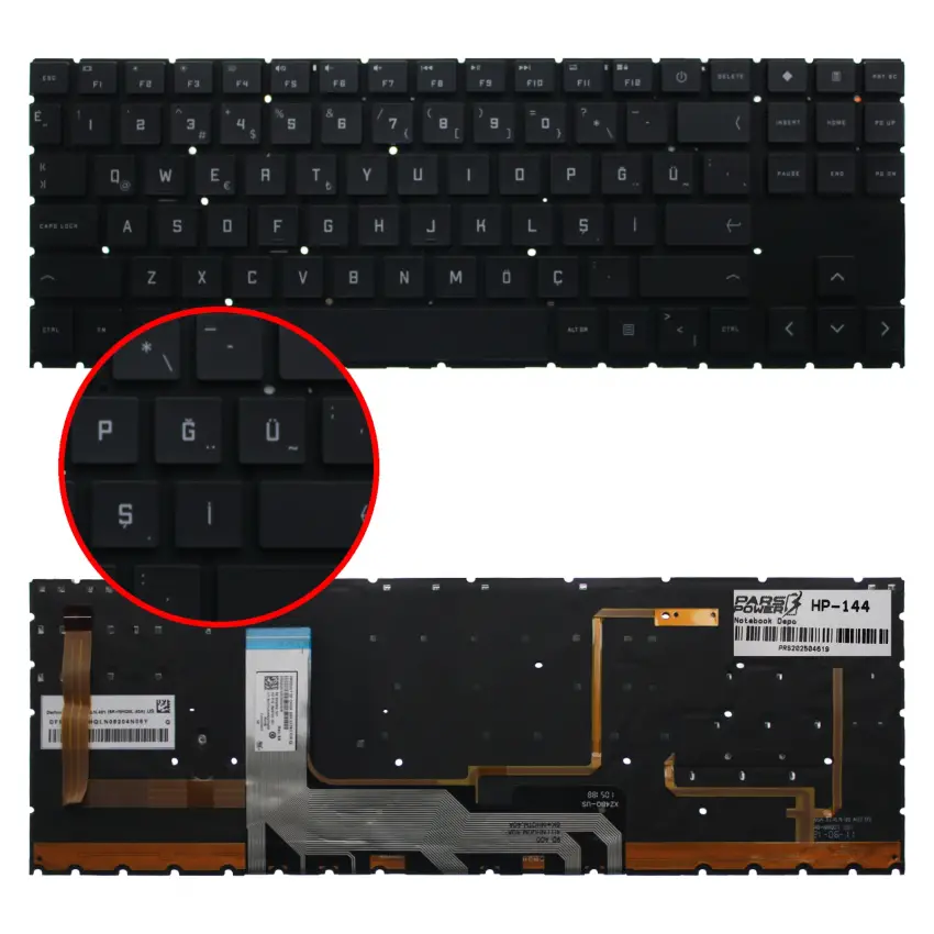 HP OMEN 15-en1002nt (39C81EA) Klavye Işıklı (Siyah TR)