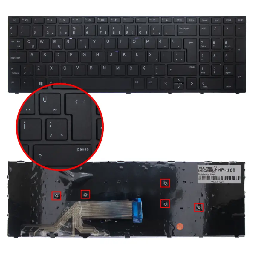 HP ProBook 650 G5 (6ZV37AW) Klavye (Siyah TR)