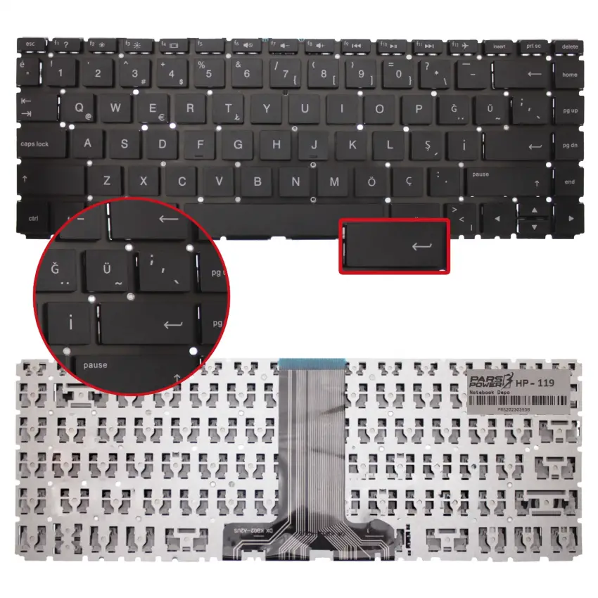 Hp 14-BS015NT(2GS76EA) Uyumlu Notebook Klavyesi (Siyah TR)