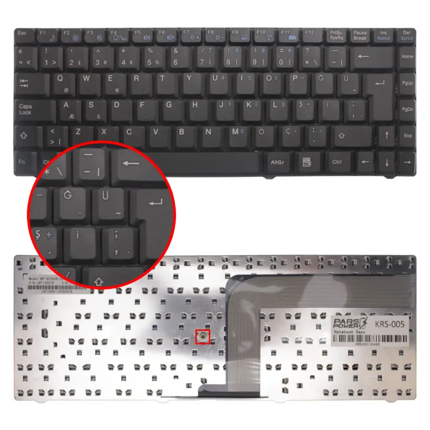 Crea NU4-54EH, NU5-86MB, NU5-64MB Notebook Klavye (Siyah TR)
