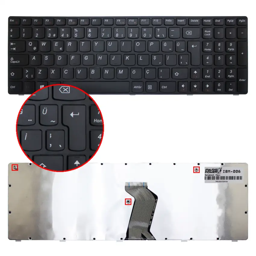 Lenovo ideaPad G780 2182 Notebook Klavye (Siyah TR)