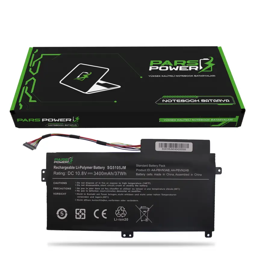 Samsung AA-PBVN2AB, AA-PBVN3AB Notebook Batarya - Pil(Pars Power)