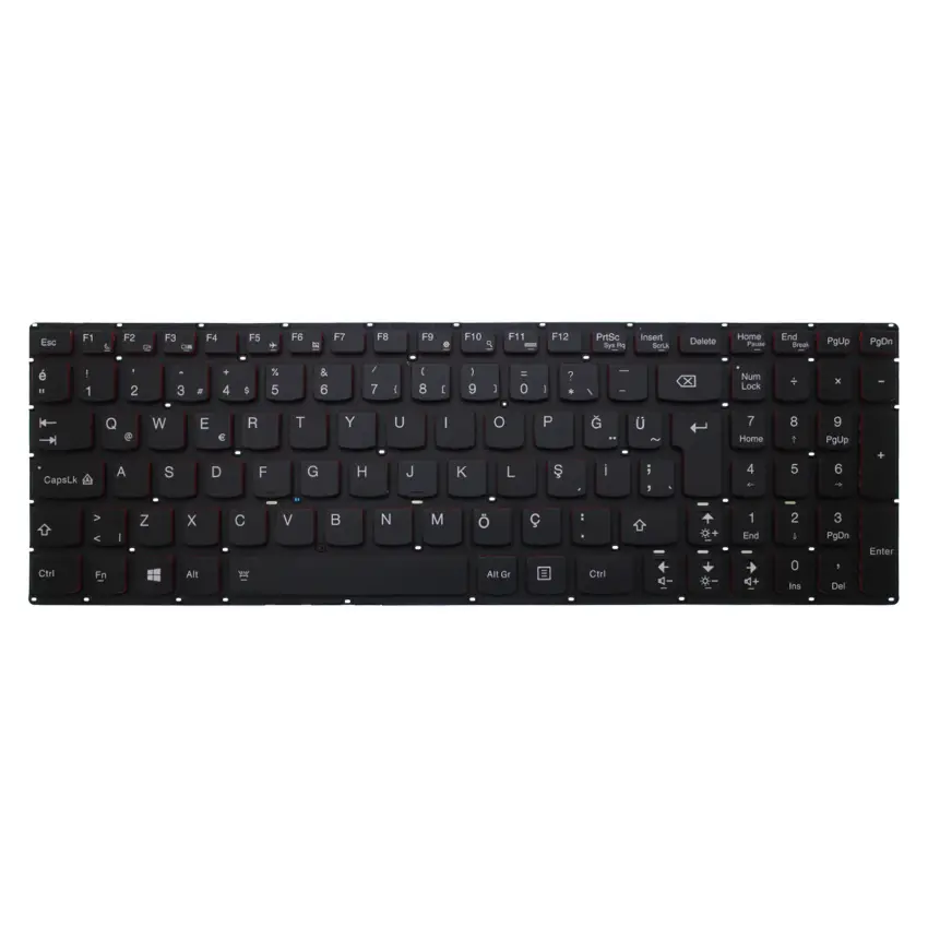 Lenovo 9Z.N8RBC.J01, 9Z.N8RBC.J21 Notebook Klavye Işıklı (Siyah TR)