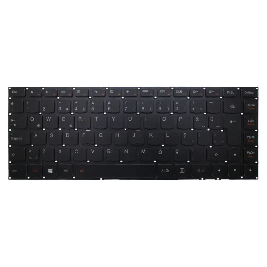Lenovo E31-70, E3170, 80KX Notebook Klavye Işıklı (Siyah TR)