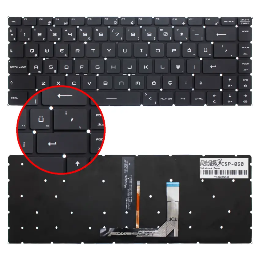 Msi GS65 Stealth 9SF-419XTR Klavye Işıklı (Siyah TR)