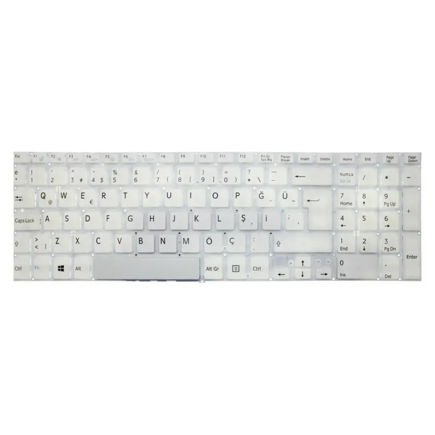 Sony Vaio Fit SVF1541M1R Notebook Klavye (Beyaz TR)