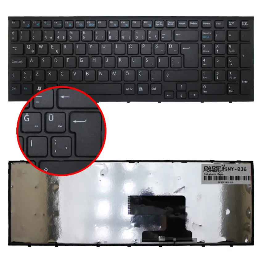 Sony Vaio VPCEH1M8E, VPCEH1M9E, VPCEH2C5039B Notebook Klavye (Siyah TR)