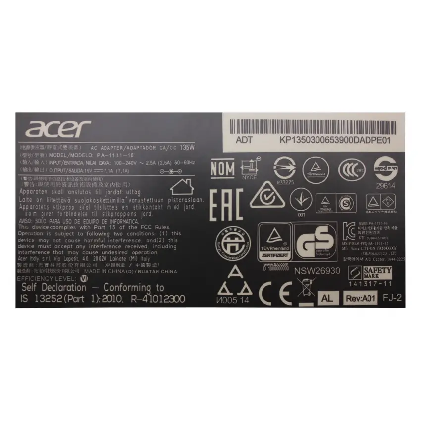 Acer Nitro AN515-42-R8DU Adaptör Şarj Aleti-Cihazı