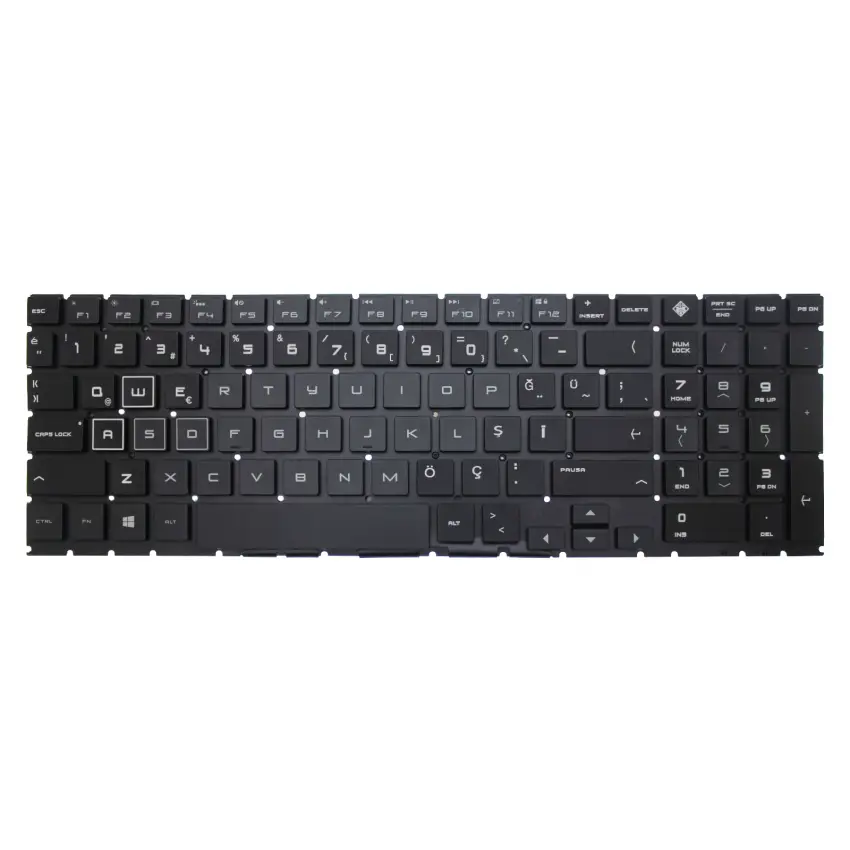 HP OMEN 15-dc Serisi Klavye Işıklı (Siyah TR)