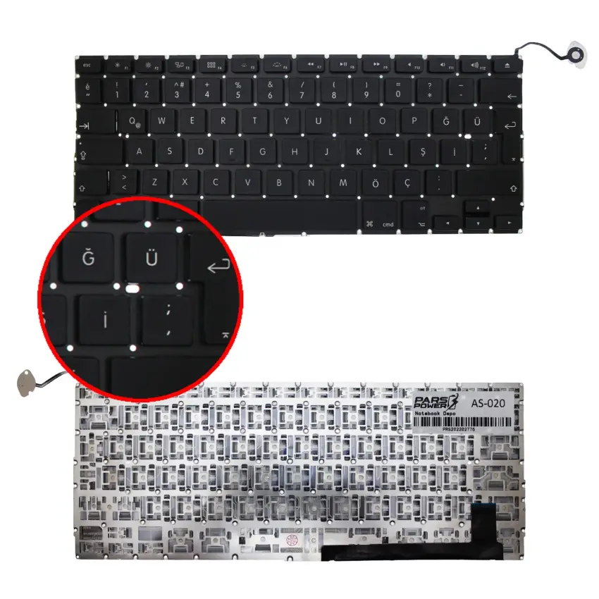 Apple MacBook MC723, MD103, MD104, MD314 MD318 Klavye (Siyah Tr)