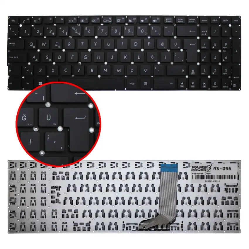 Asus X556UF Uyumlu Notebook Klavyesi (Siyah TR)