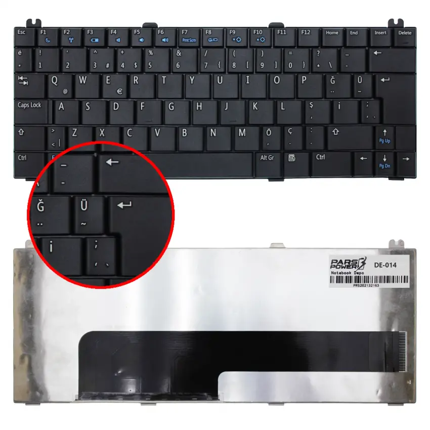 Dell Inspiron Mini 12 Notebook Klavye (Siyah TR)