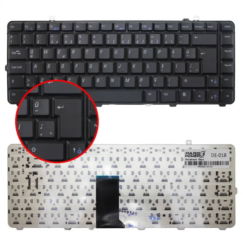 Dell PP33L, PP39L, TR324, W860J, FM8 Notebook Klavye (Siyah TR)
