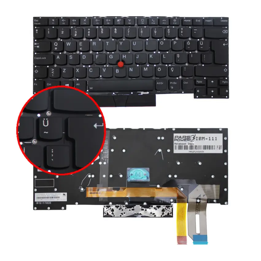 Lenovo ThinkPad E490 20N8007CTX Klavye Işıklı (Siyah TR)