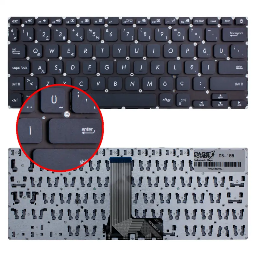 Asus A415, F415, M415 Serisi Klavye (Siyah TR)