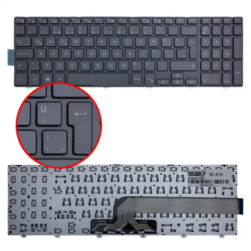 Dell SN8234, P39F, P40F, P47F Notebook Klavye (Siyah TR)
