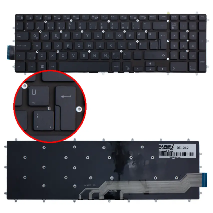 Dell Inspiron G3 3579, G5 5587 Notebook Klavye (Siyah TR)