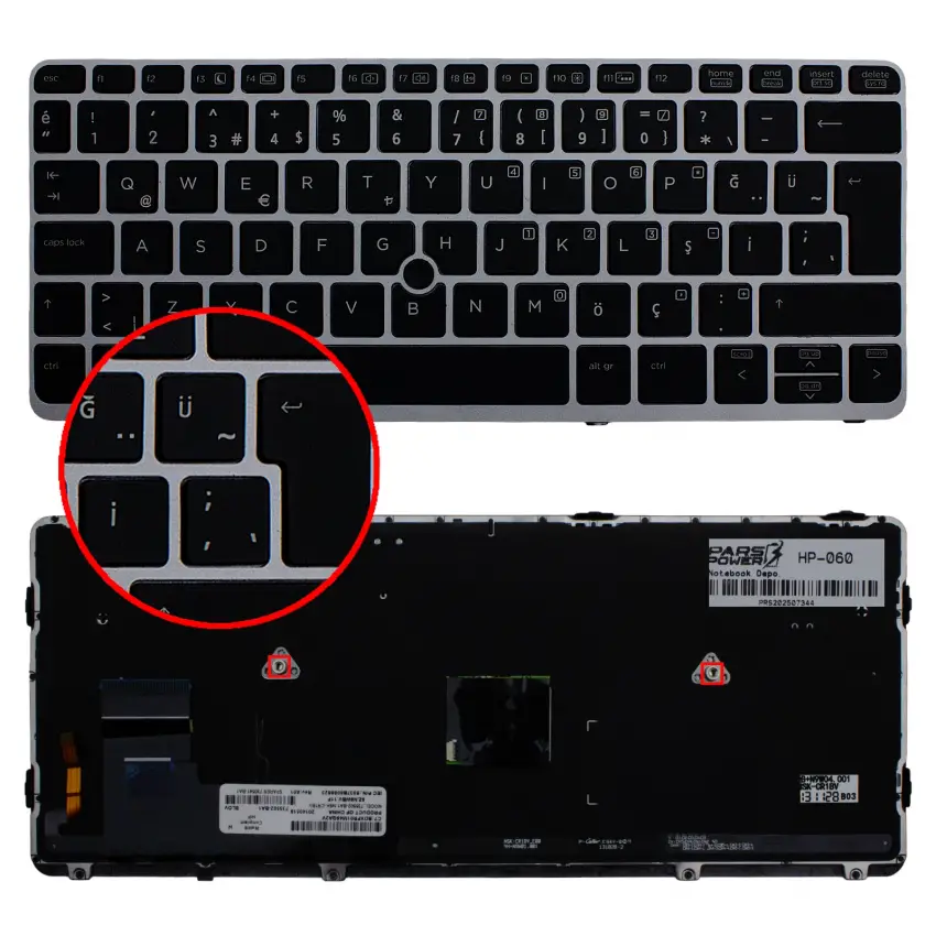 HP EliteBook 725 G2 Notebook Klavye (Siyah TR)