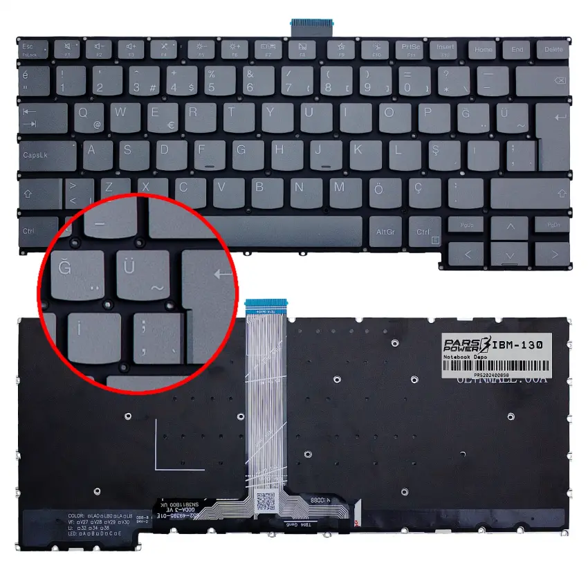 Lenovo ThinkBook 14 G6 IRL 21KG00UCTR Klavye Işıklı (Füme TR)