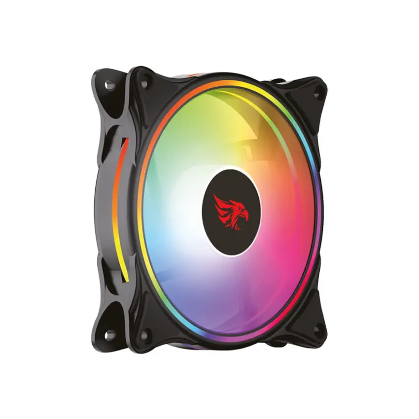 Gameagle GE-RBW100B Neon Pulse 12cm Gökkuşağı RBW Led Fan - Performans Seri Sessiz Kasa Fanı (Siyah)