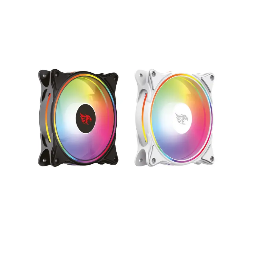 Gameagle GE-RBW100B Neon Pulse 12cm Gökkuşağı RBW Led Fan - Performans Seri Sessiz Kasa Fanı (Siyah)