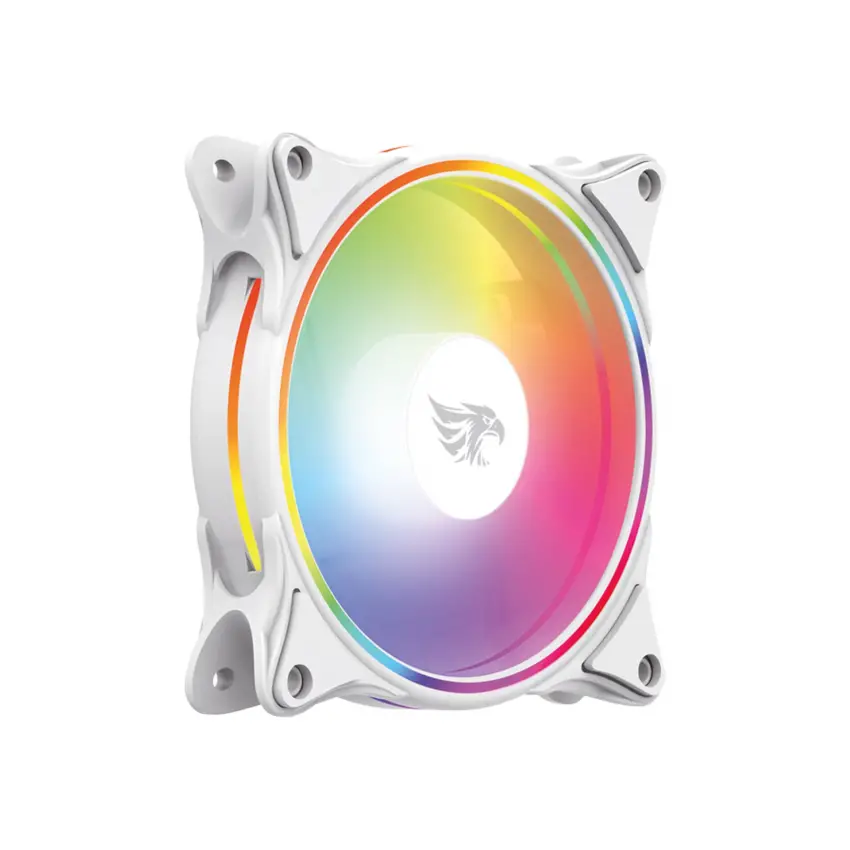 Gameagle GE-RBW100B Neon Pulse 12cm Rainbow Led Fan - Performans Seri Sessiz Kasa Fanı (Beyaz)