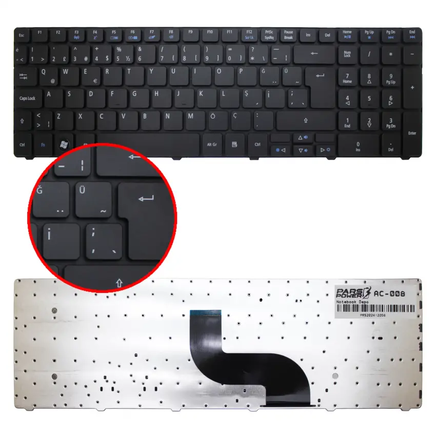 Acer MP-09B36TQ6442, MP-09B36TQ6920 Notebook Klavye (Siyah TR)