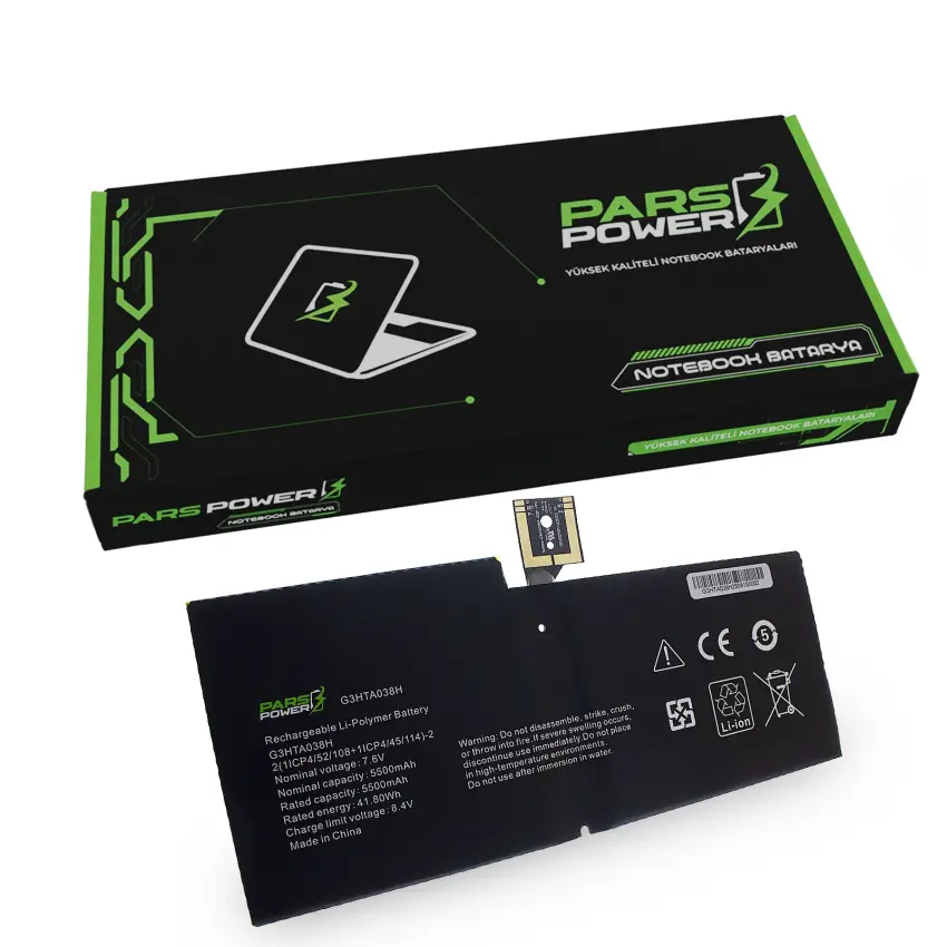 Microsoft Surface Pro 6 (Model 1807 2018) Batarya - Pil (Pars Power)