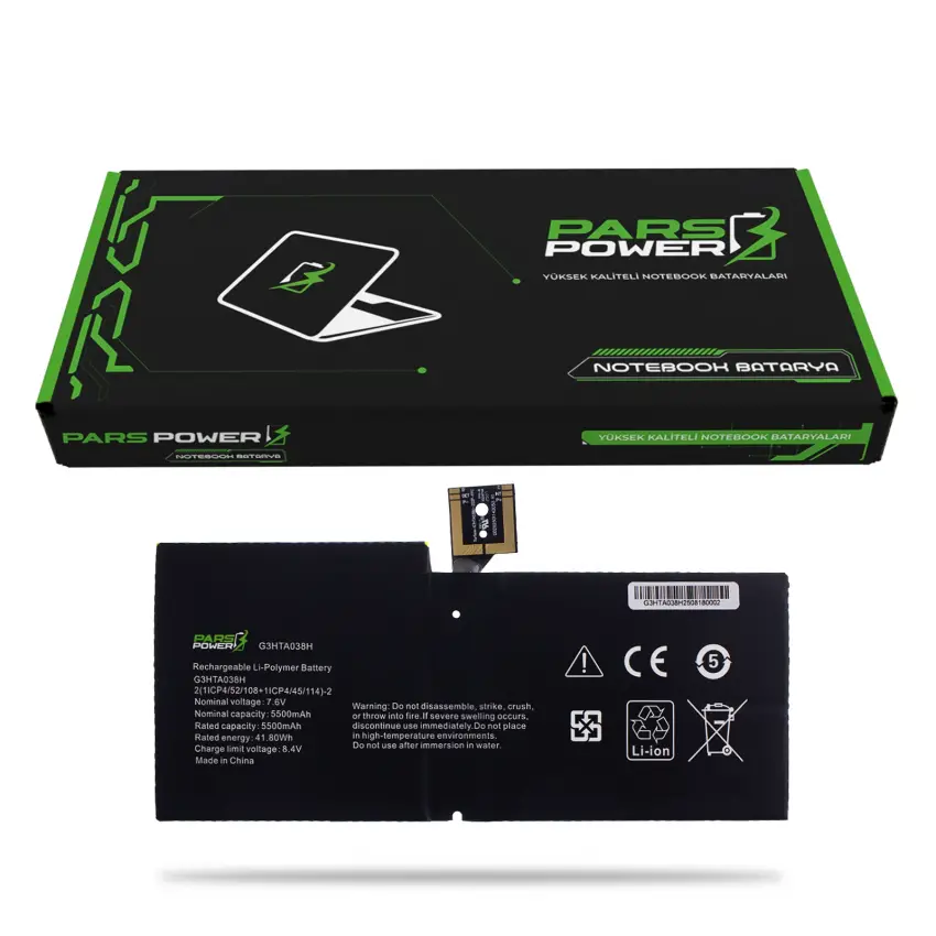 Microsoft Surface Pro 6 (Model 1807 2018) Batarya - Pil (Pars Power)