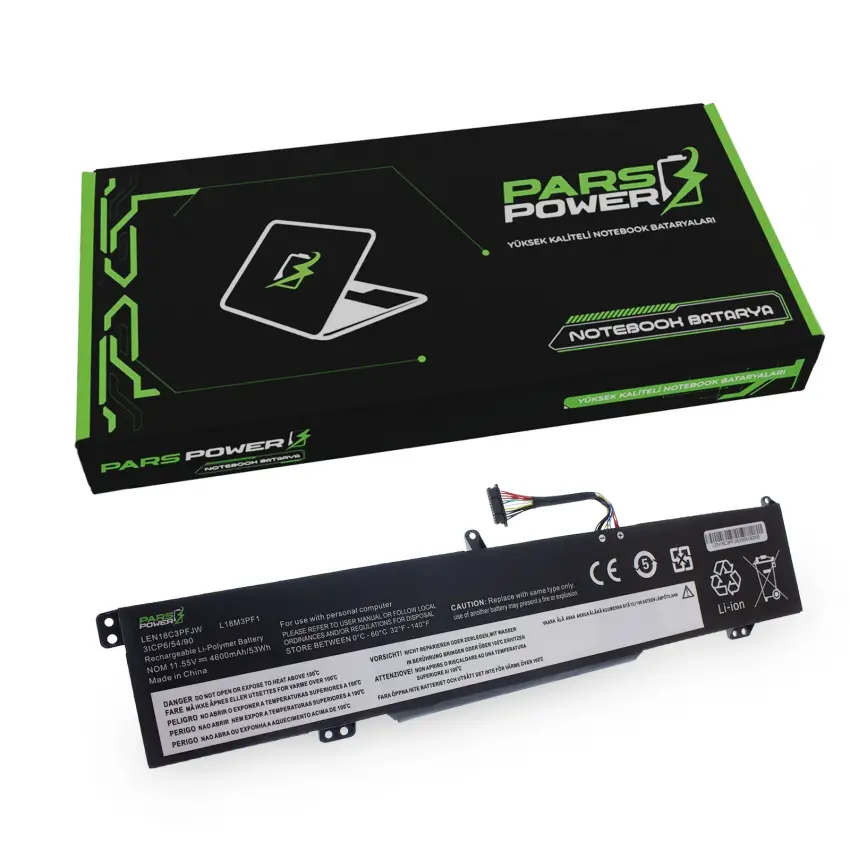 Lenovo IdeaPad L18C3PF1, L18M3PF1 Batarya - Pil (Pars Power)