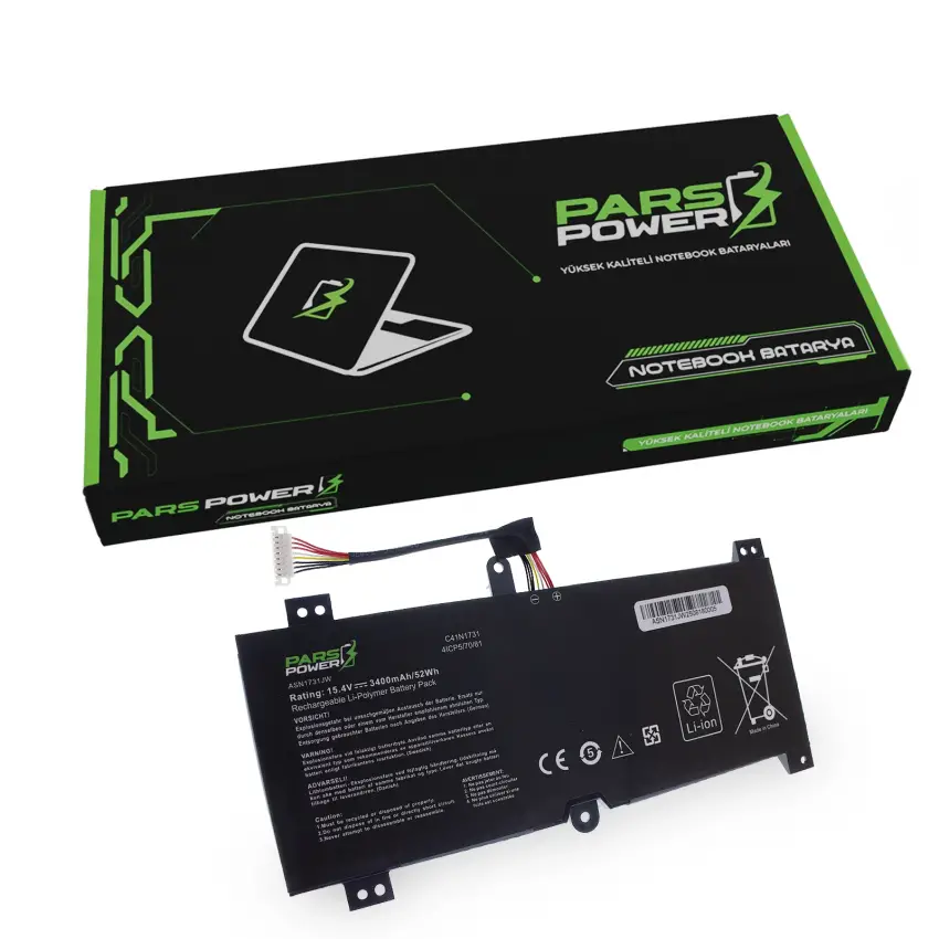 Asus ROG Strix Hero II GL504GM-DS74 Batarya - Pil (Pars Power)
