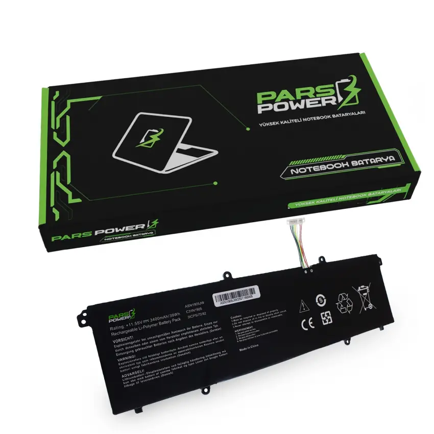 Asus Adolbook S13 (2020) C31N1905 Batarya - Pil (Pars Power)