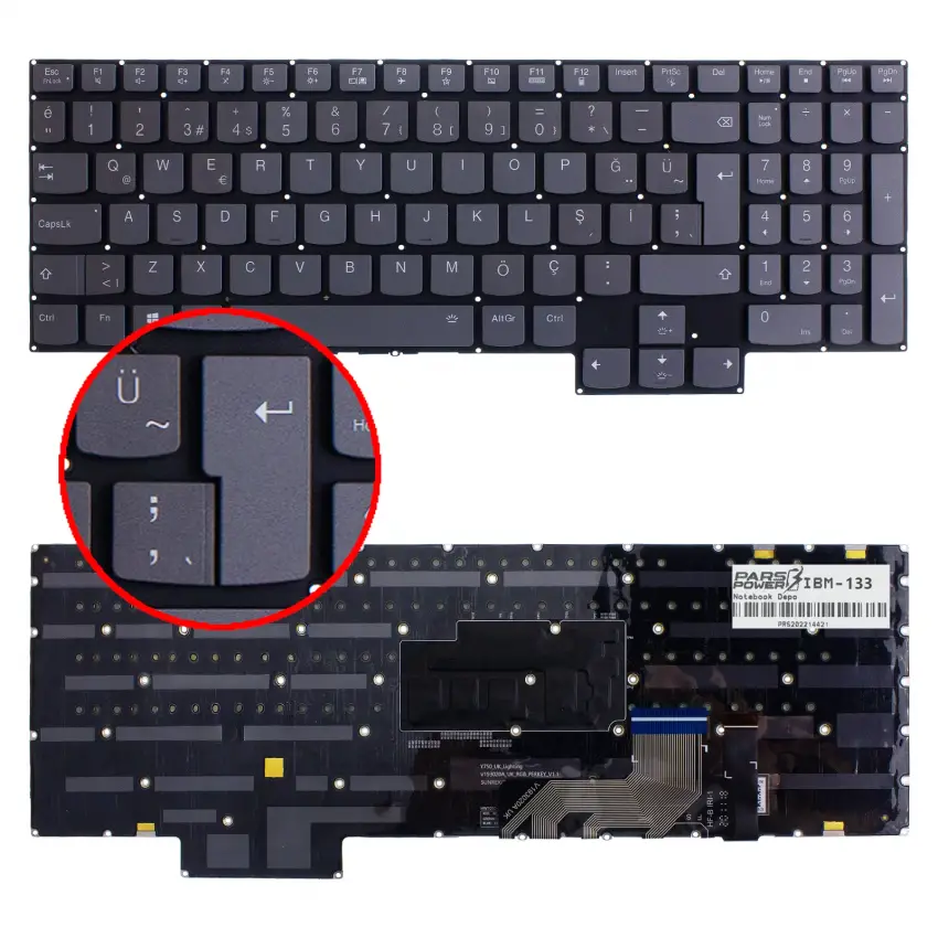 Lenovo Legion 7 81YT Serisi Klavye Işıklı (Füme TR)