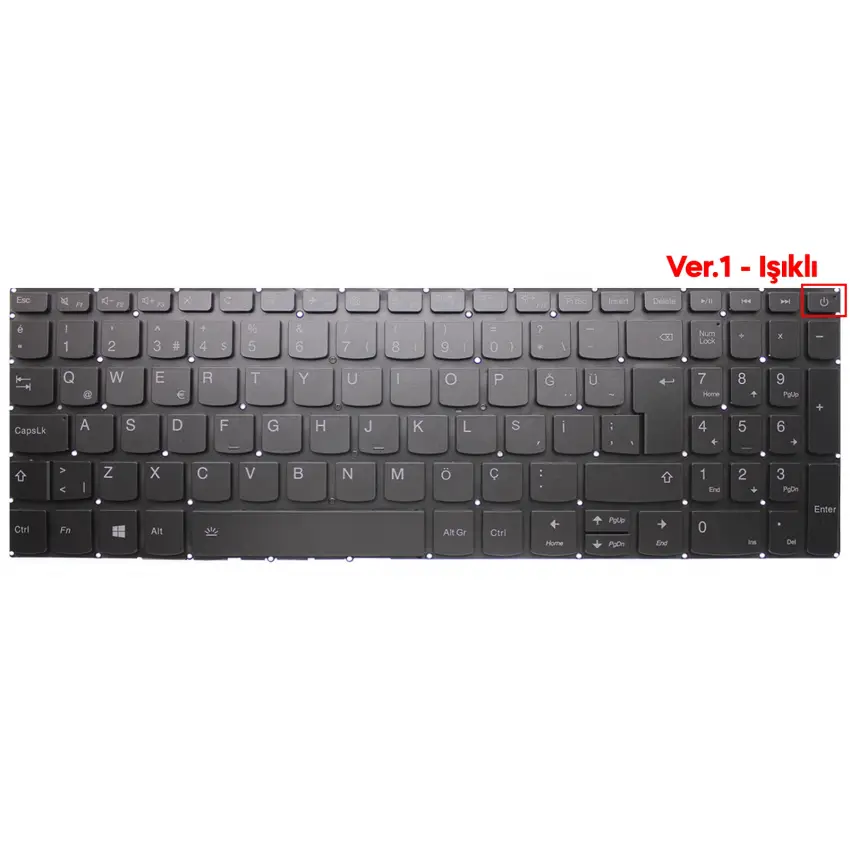Lenovo IdeaPad AE08L0189, NSK-BY1SW 01 Klavye Işıklı (Füme TR)