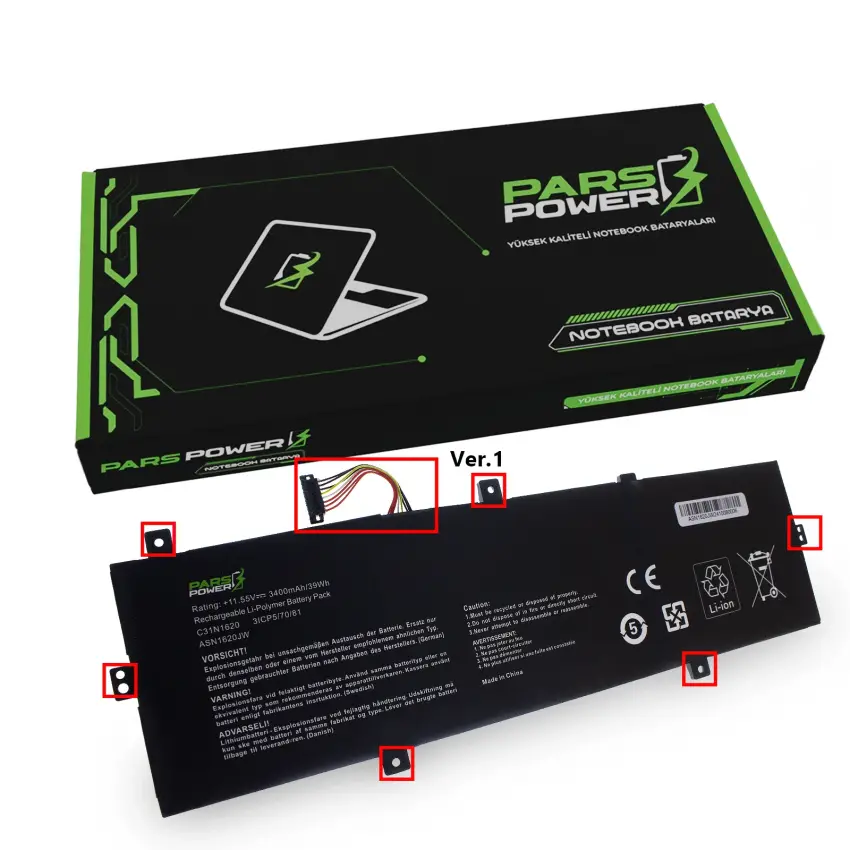 Asus ZenBook 14 UX430UAR, UX430UN, UX430UQ Batarya - Pil (Pars Power)