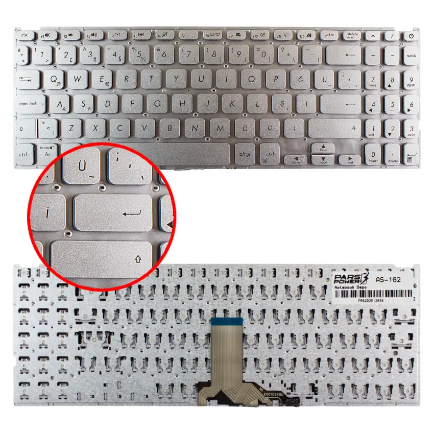 Asus X515Ja-Ej1791W, X515Ja-Ej1792W Klavye (Gümüş TR)