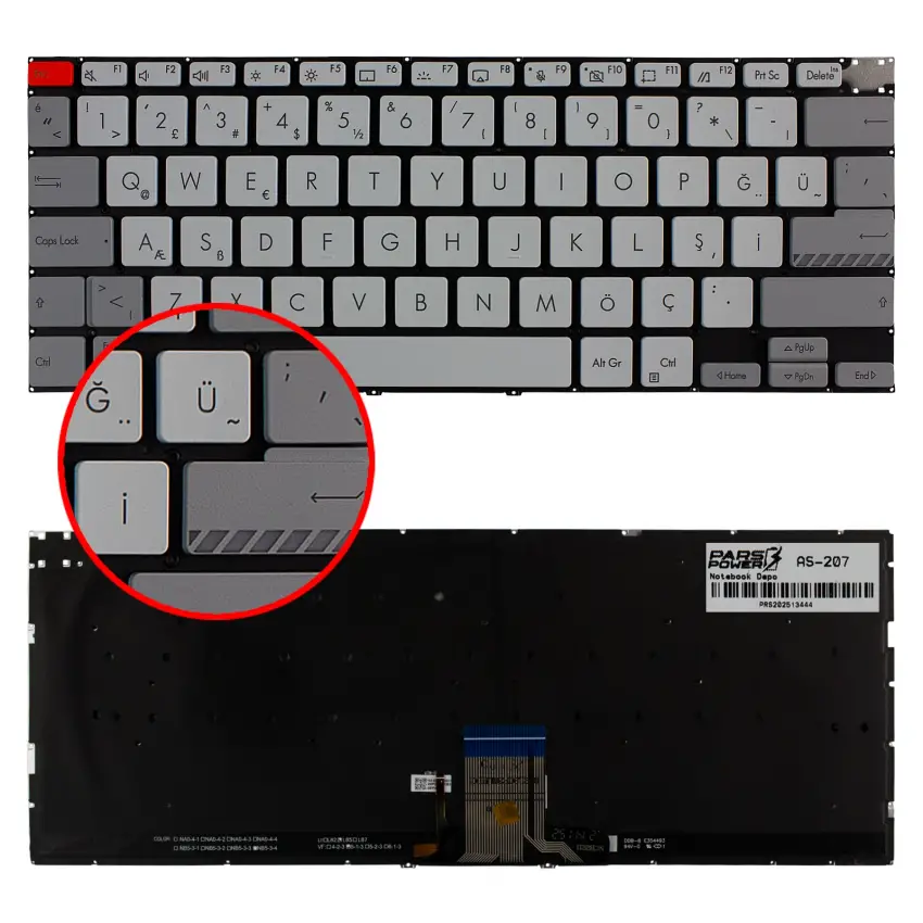 Asus Vivobook Pro 14 M3401QC-KM077 Klavye Işıklı (Beyaz TR)