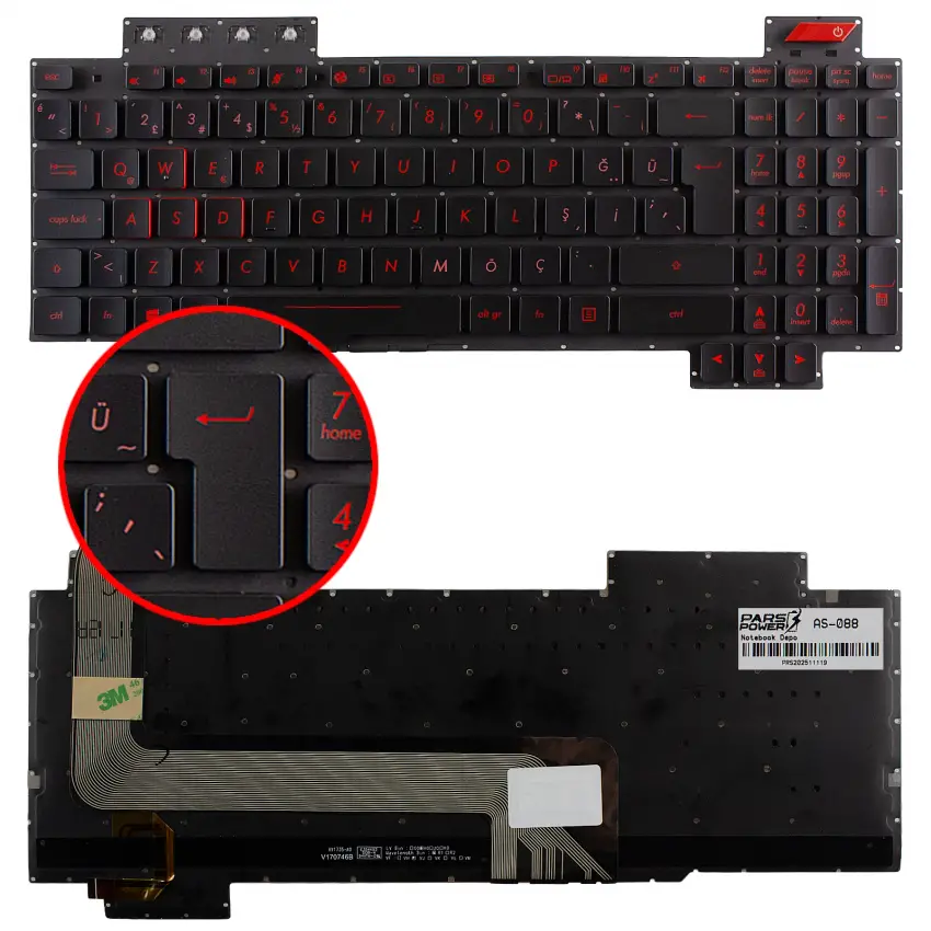 Asus Rog Strix GL703VM-WB71 Klavye Işıklı (Siyah TR)