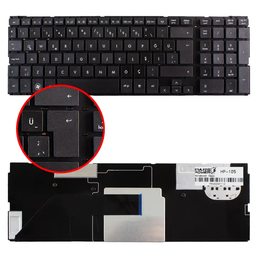 HP MP-09K13US-442, MP-09K16D0-4421 Notebook Klavye (Siyah TR)
