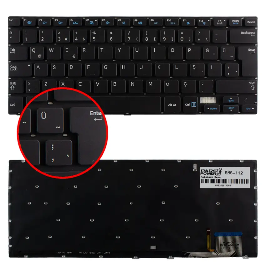 Samsung Ativbook 7 Np740u3e Klavye Işıklı (Siyah TR)