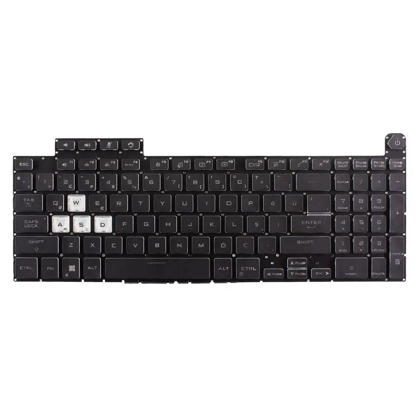 Asus Tuf Gaming F15 FA507, FA507RC, FA507RE Klavye RGB Işıklı (Siyah TR)