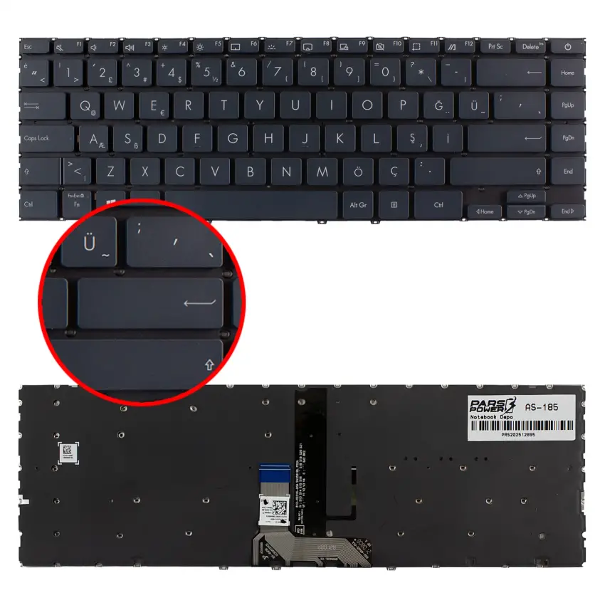 Asus ZenBook UM425QA-ES51 Klavye Işıklı (Siyah TR)